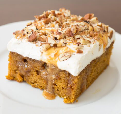 Bourbon Caramel Poke Cake