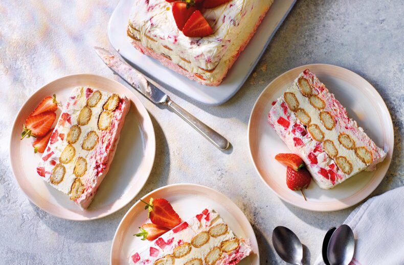 Frozen strawberry trifle