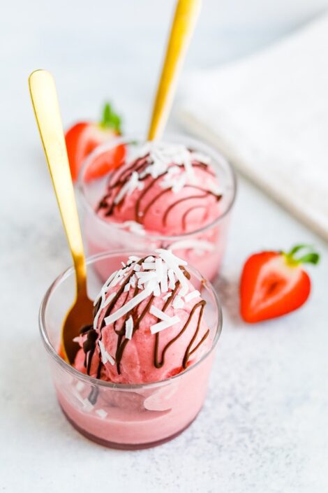Strawberry Coconut Sorbet 7 Strawberry Coconut Sorbet