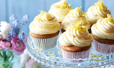 Earl Grey cupcakes with lemon icing