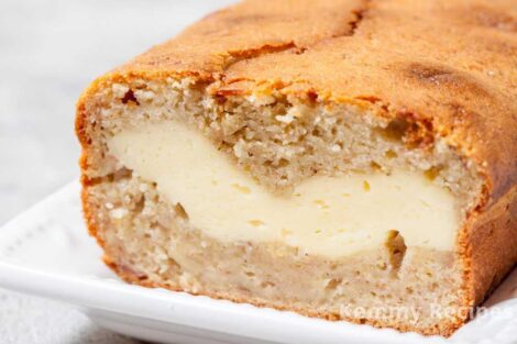 Cheesecake Stuffed Banana Bread