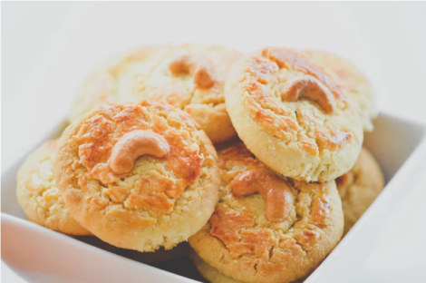 Homemade cashew nut cookies