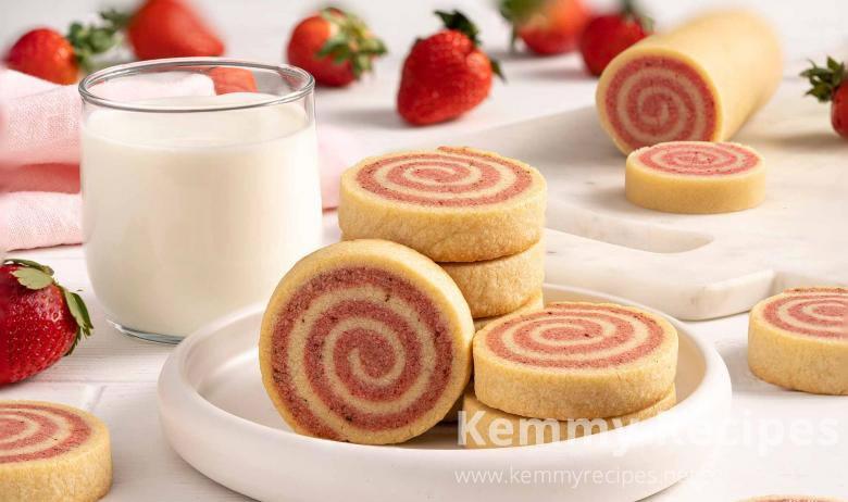 Strawberry Pinwheel Cookies