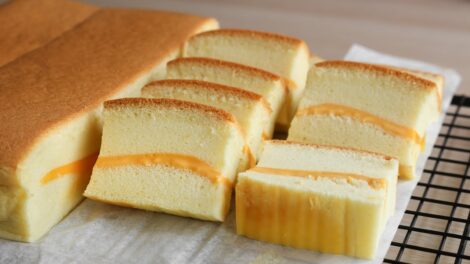 Ogura Cake with Cheddar Slices