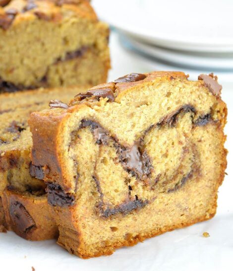 Peanut Butter Banana Bread with Nutella Swirl 2