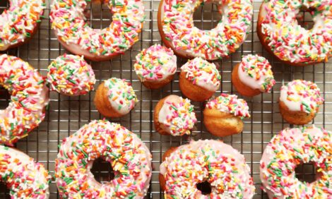 Sprinkled cake doughnuts