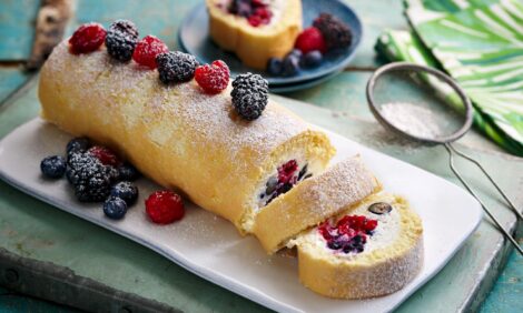 Lemon and mixed berry roulade