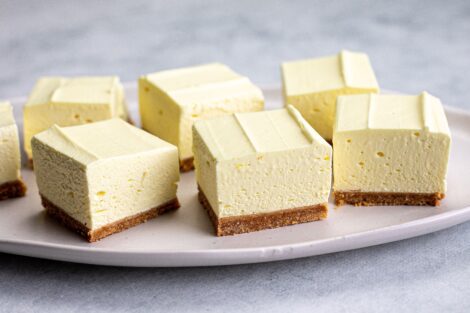 Lemon flummery slice