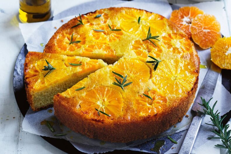 Olive oil cake with citrus and rosemary