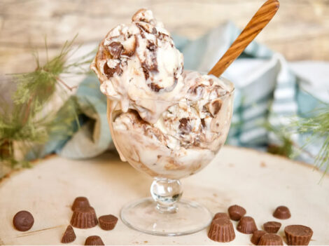 Homemade moose tracks ice cream