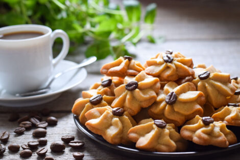 Shortbread biscuits whipped with coffee