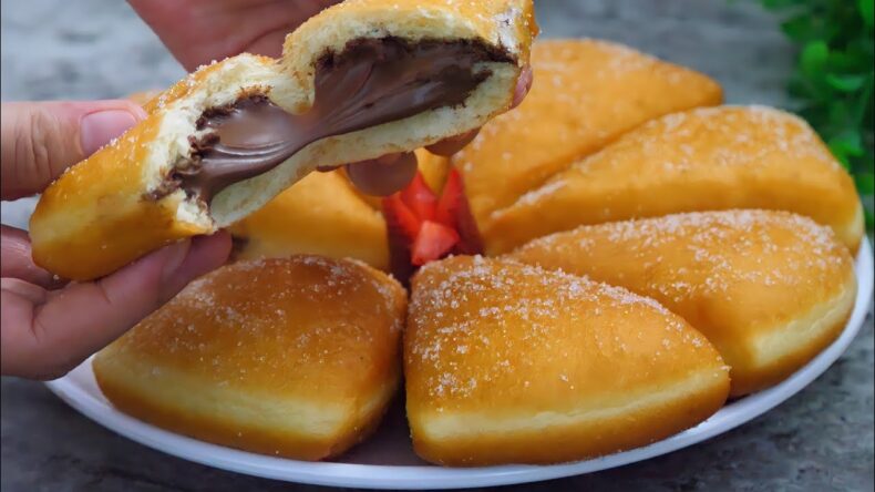 Fried Donut With Chocolate Filling