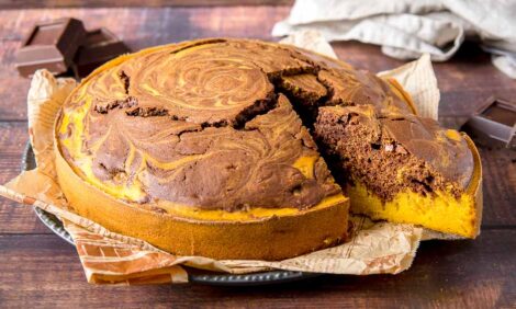 Two tone pumpkin and chocolate cake