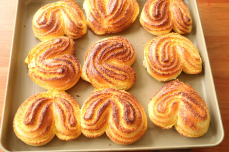 Coconut heart shaped bread