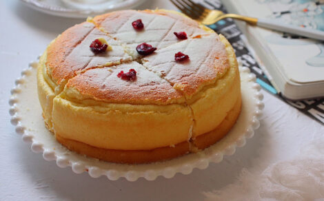 Japanese iced cheese chiffon cake