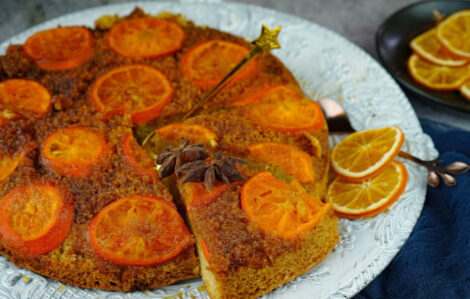 Mandarin and caramel cake