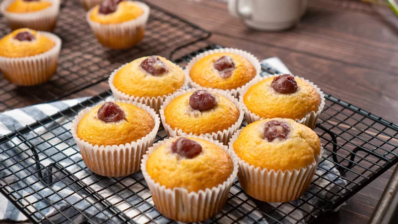Cake Mix Cherry Muffins