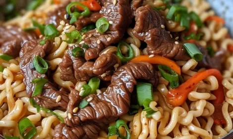 Mongolian Beef Stir Fry with Ramen