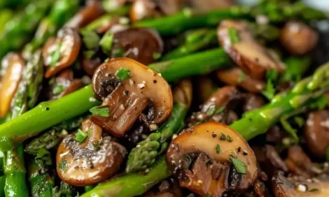 Sauteed Asparagus and Mushrooms