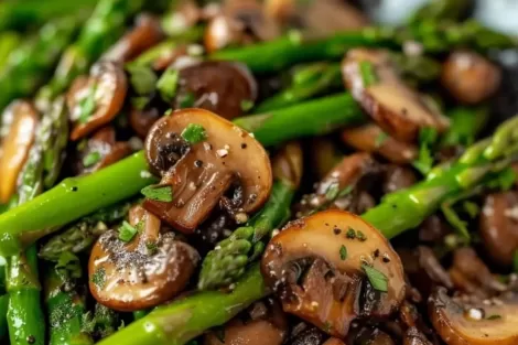 Sauteed Asparagus and Mushrooms