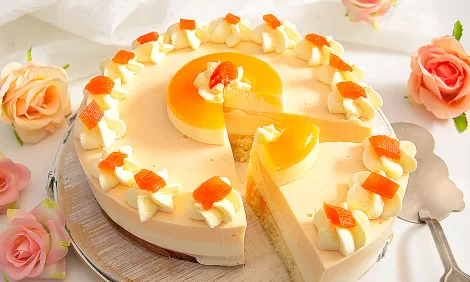 Curd cake with oranges